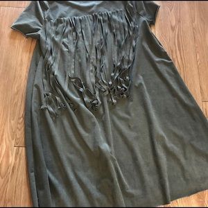 Dress with fringe back